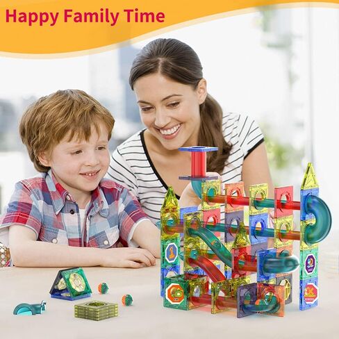 132Pcs Magnetic Tiles Marble Run Building Set for Kids, Marble Run Race Magnet Blocks Toys, Child STEM Learning & Educational Brain Development Toys for Age 6+ 7 8 9 10 Boys Girls Birthday Xmas Gift in Kuwait