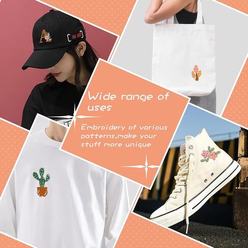 مثبت قابل للذوبان في الماء للتطريز، ومثبتات التطريز، وأنماط التطريز، وورق التطريز بالعصا والغرز مع أنماط القطط والكلاب للتطريز (سلسلة الفطر والحيوانات) in Kuwait