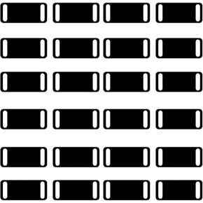 ABBECIAO 24 Pack Anodized Aluminum Blank Tags Metal Pet ID Tags with Holes for Laser Engraving Stamping for DIY Art Craft Decoration Gifts Black