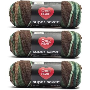 Red Heart Super Saver Yarn for Crocheting & Knitting, Forest, 3-Pack in Saudi Arabia