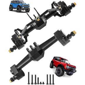 RC Upgrades Part for 1/18 TRX4M,Aluminum Front Rear Portal Axle,Alloy Portal axle Hops Up,2PCS,Black with Red in Kuwait