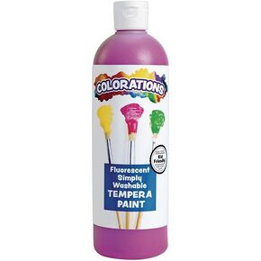 Colorations Washable Tempera Paint, 16 fl oz, Fluorescent Blue, Neon, Non Toxic, Vibrant, Bold, Bright, Kids Paint, Craft, Hobby, Fun, Art Supplies