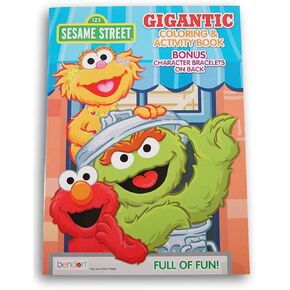 كتاب تلوين ضخم لمو وأوسكار ذا جروتش من 192 صفحة مع شخصيات إضافية قائمة على الظهر in Kuwait