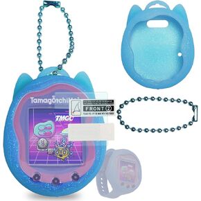 حافظة بديلة من السيليكون JCHPINE لـ Tamagotchi Uni، واقي شاشة لملحقات الحيوانات الأليفة Tamagotchi Uni Band (جراب سيليكون وفيلم شاشة) (جراب وردي)