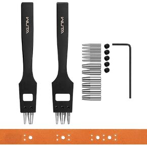 WUTA Brogue Style Leather Hole Punches 5 Holes Puncher Set DIY Hand Perforated Round Stitching Punch Tools Hole Cut for Leather Shoes Bags