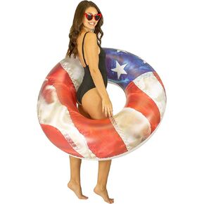 Poolcandy Stars & Stripes Pool Tube 48" - American Flag Swim Ring in Kuwait
