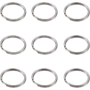 Craftdady 1000Pcs Round Split Key Ring Connectors 20mm Double Loops Metal Flat Key Chain Rings for Jewelry Making Car Home Key Organization