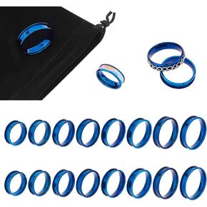 UNICRAFTALE 16pcs Size 6-13 Golden Blank Core Ring Stainless Steel Grooved Ring with Velvet Pouches Round Empty Ring for Inlay Ring Jewelry Band Making and Gift in Kuwait