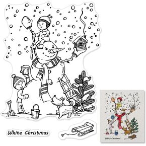Merry Christmas Snowman Words Clear Stamps for Card Making Decoration Scrapbooking Album