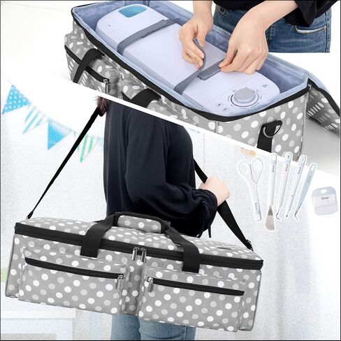 LUXJA Carrying Bag Compatible with Cricut Explore Air and Maker, Tote Bag Compatible with Cricut Explore Air, Silhouette Cameo 4 and Supplies (Bag Only, Patent Design), Purple in Saudi Arabia