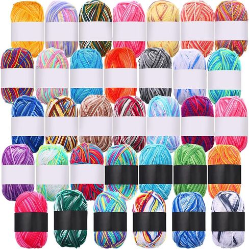 34 Rolls Acrylic Yarn for Crocheting Colorful Knitting Yarn Multi Colored Yarn Soft Rainbow Yarn Crochet Yarn for Crocheting and Knitting Craft Project in Saudi Arabia