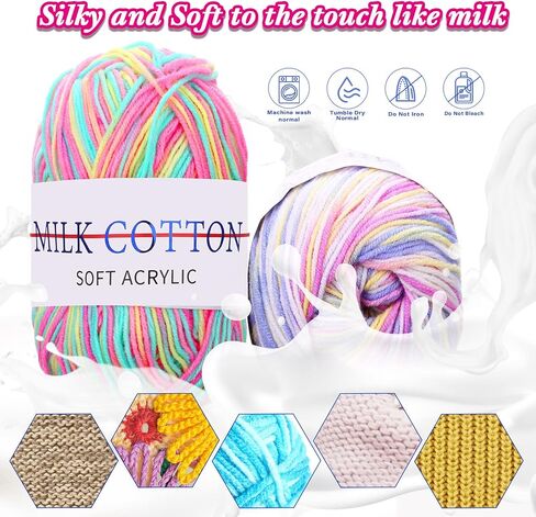 34 Rolls Acrylic Yarn for Crocheting Colorful Knitting Yarn Multi Colored Yarn Soft Rainbow Yarn Crochet Yarn for Crocheting and Knitting Craft Project in Saudi Arabia