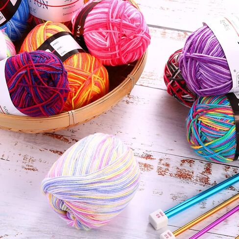 34 Rolls Acrylic Yarn for Crocheting Colorful Knitting Yarn Multi Colored Yarn Soft Rainbow Yarn Crochet Yarn for Crocheting and Knitting Craft Project in Saudi Arabia