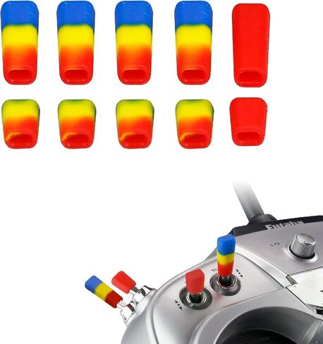RC Transmitter Switch Cover Non-Slip Toggle Switch Cap Compatible with Radiomaster TX16S FrSky Taranis X9D QX7 Flysky Spektrum Futaba JR Jumper and More Radio Transmitters,10 PCS in Kuwait