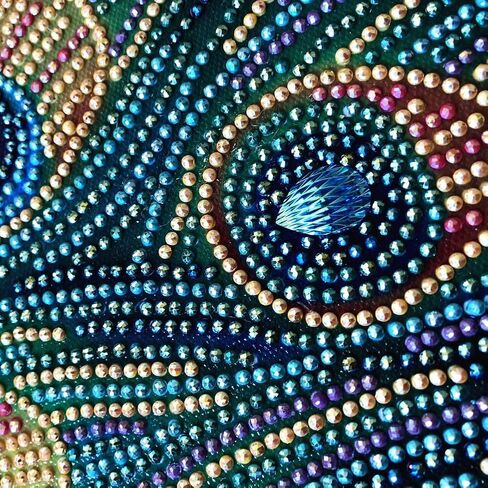 مجموعة فنية للرسم الماسي مقاس 16 × 20 من Ingzy فتاة الطاووس، طلاء حفر جزئي خاص 5D مع مجموعة فسيفساء فنية من الماس in Kuwait