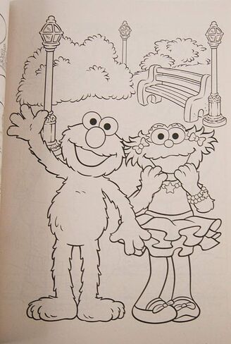 كتاب تلوين ضخم لمو وأوسكار ذا جروتش من 192 صفحة مع شخصيات إضافية قائمة على الظهر in Kuwait