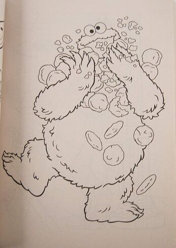 كتاب تلوين ضخم لمو وأوسكار ذا جروتش من 192 صفحة مع شخصيات إضافية قائمة على الظهر in Kuwait