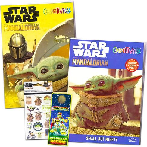 Mandalorian Baby Yoda Coloring Books 2 Pack ~ 80 Pg Star Wars Coloring Books for Kids Featuring Baby Yoda and The Mandalorian with Stickers! (Baby Yoda Activity Books) in Kuwait
