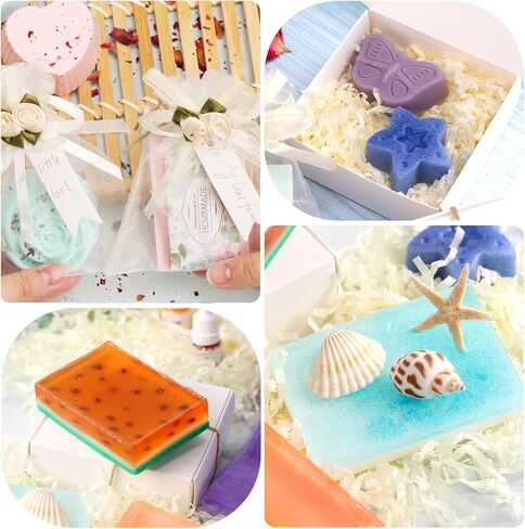 Aoibrloy Soap Making Kits for Adults Beginner with Instructions, Natural DIY Soap Kits with 2lbs. Shea Butter Soap Base, 5 Silicone Soap Mold, Dried Flowers, 4 Essential Oil, 4 Colors, 15 Labels in Kuwait