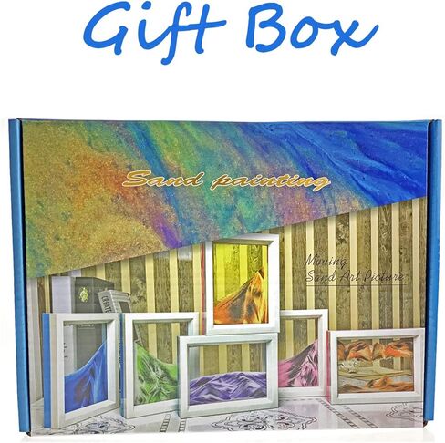 Dynamic Sand Art Picture Ocean Heart, Moving Sand Picture Art for Autistic, Desktop Art Decor Toys, Sand Sculptures in Motion Office Relax Toys to Keep You Calm! (7.3 x 5.7 inch - Blue) in Kuwait