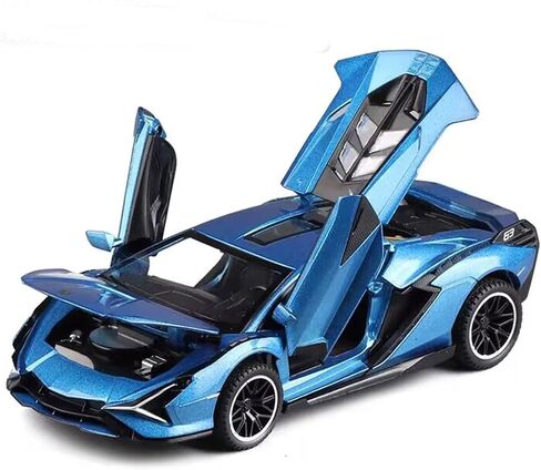 IYEAM Lambo لعبة سيارة Sian FKP3 نموذج سيارة مصبوبة مع أضواء وصوت لعبة سحب للخلف للأولاد من عمر 6 سنوات فما فوق (أزرق) in Kuwait