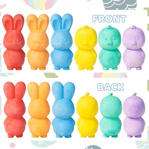 JOYIN 24 Pcs Easter Sidewalk Chalk Set, Easter Eggs Bunny Chicken Gifts for Boys Girls Kids Toddlers for Basket Stuffers Fillers Party Favors in Saudi Arabia