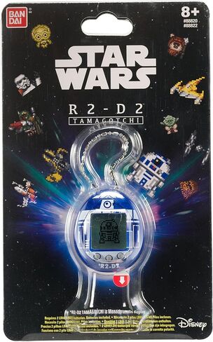 Tamagotchi 88821 Star Wars R2D2 Virtual Pet Droid with Mini-Games, Animated Clips, Extra Modes & Key Chain-(White), Multicolour in Kuwait