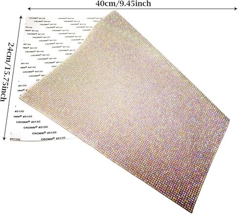 ورق من حجر الراين الكريستالي ذاتي اللصق من هونباي مقاس 24 × 40 سم (إيه بي ملون) in Kuwait