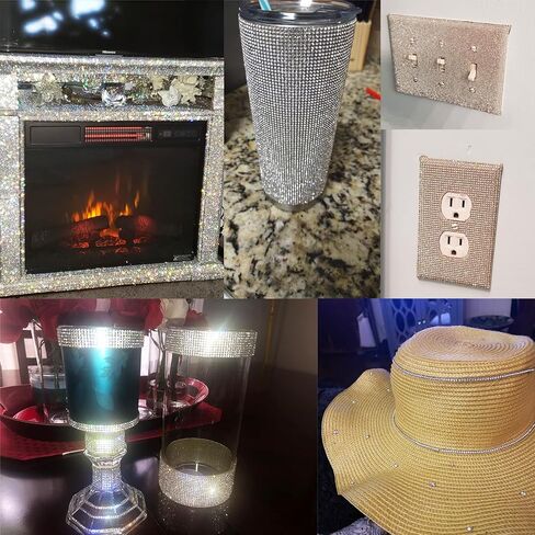 ورق من حجر الراين الكريستالي ذاتي اللصق من هونباي مقاس 24 × 40 سم (إيه بي ملون) in Kuwait