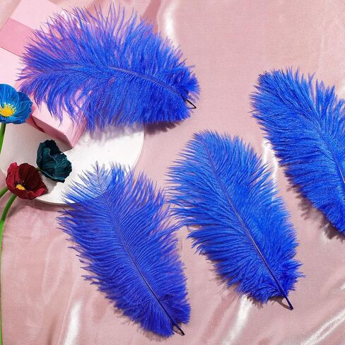 Tigeen 200 Pcs Ostrich Feathers Bulk, 12-14 Inch Large Natural Ostrich Feathers Plumes for Wedding Party Centerpieces DIY Crafts Vase Decorations (Black) in Kuwait