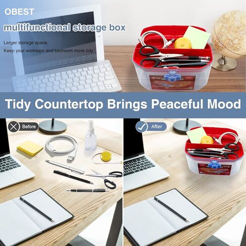 3T6B 9 Inch Portable Toy Organizers and Storage Case Tool Box, Bins & Things Storage Container with Removable Tray, Lego organizers and storage for Barbie Dolls, Hot Wheel toy bins for kids organizer in Kuwait