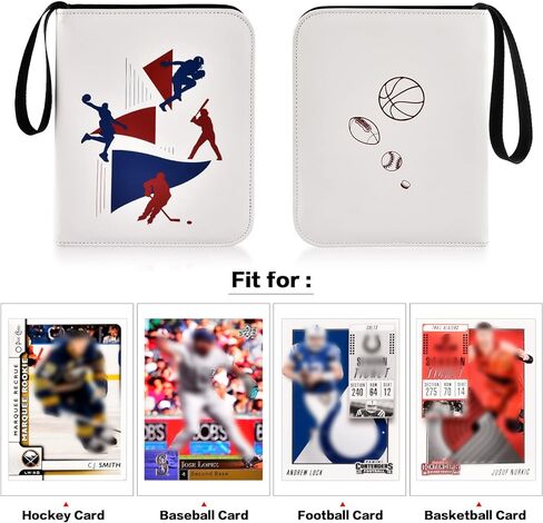 حامل بطاقات كرة القدم لبطاقات NFL/لسلسلة بطاقات البيسبول Topps 2022. ألبوم مجموعة بطاقات كرة السلة لبطاقات التداول الرياضية، حافظة حماية 440 جيبًا لـ TCG (صندوق فقط) - أبيض in Kuwait