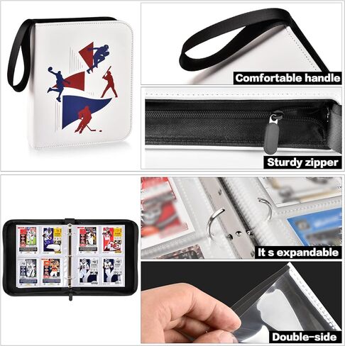 حامل بطاقات كرة القدم لبطاقات NFL/لسلسلة بطاقات البيسبول Topps 2022. ألبوم مجموعة بطاقات كرة السلة لبطاقات التداول الرياضية، حافظة حماية 440 جيبًا لـ TCG (صندوق فقط) - أبيض in Kuwait