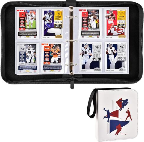 حامل بطاقات كرة القدم لبطاقات NFL/لسلسلة بطاقات البيسبول Topps 2022. ألبوم مجموعة بطاقات كرة السلة لبطاقات التداول الرياضية، حافظة حماية 440 جيبًا لـ TCG (صندوق فقط) - أبيض in Kuwait