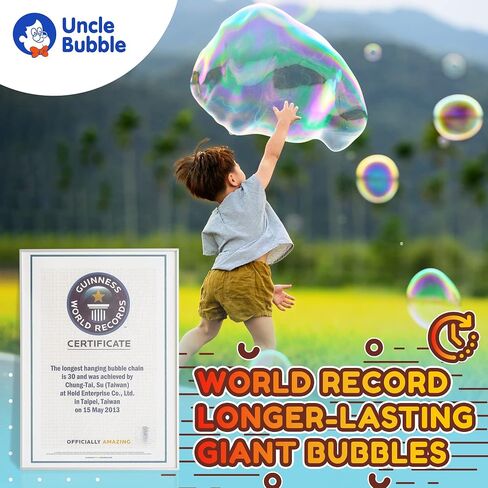 Uncle Bubble 2 Sets Giant Bubble Wands - Includes 2 Big Bubble Sword and 8oz Uncle Bubble Ultra Bubble Solution in Saudi Arabia