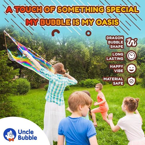 Uncle Bubble 2 Sets Giant Bubble Wands - Includes 2 Big Bubble Sword and 8oz Uncle Bubble Ultra Bubble Solution in Saudi Arabia