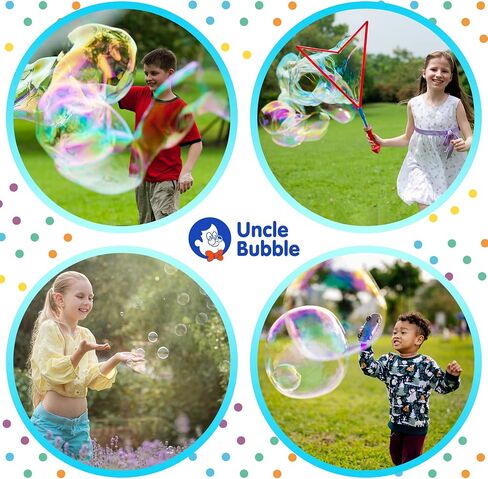 Uncle Bubble 2 Sets Giant Bubble Wands - Includes 2 Big Bubble Sword and 8oz Uncle Bubble Ultra Bubble Solution in Saudi Arabia