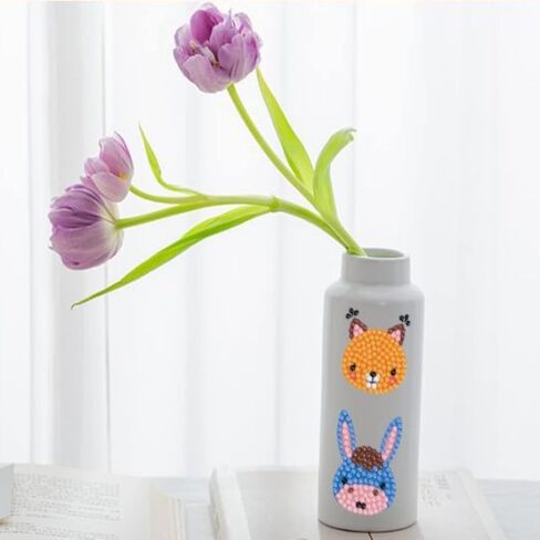 مجموعات ملصقات طلاء ألماس 5D DIY، 24 نوعًا من ملصقات فنية ماسية ثلاثية الأبعاد للحيوانات طلاء كرتوني بالأرقام ملصقات فسيفساء ماسية فنية ملصقات حرفية ماسية للأطفال DIY فسيفساء ماسية in Kuwait