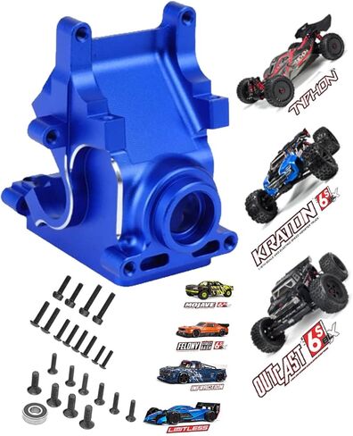 أجزاء ترقية علبة التروس المصنوعة من الألومنيوم لـ 1/7 1/8 ARRMA 6S BLX Typhon Kraton Notorious Outcast Mojave Infraction Felony Talion Limitless 6S BLX، ARRCat RC Hop Ups ترقيات الأجزاء، يستبدل AR310854 (أزرق) in Kuwait