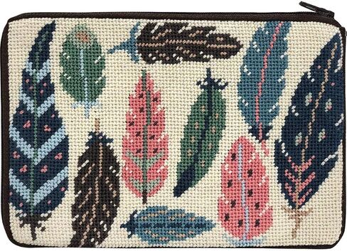 مجموعة محفظة مستحضرات التجميل Stitch & Zip Needlepoint - ريش in Saudi Arabia