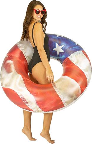 Poolcandy Stars & Stripes Pool Tube 48" - American Flag Swim Ring in Saudi Arabia