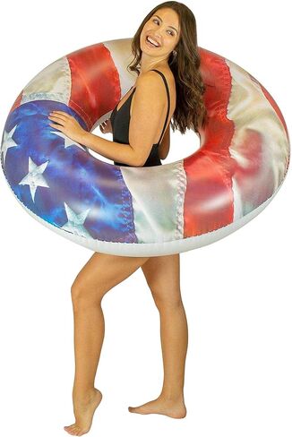 Poolcandy Stars & Stripes Pool Tube 48" - American Flag Swim Ring in Saudi Arabia
