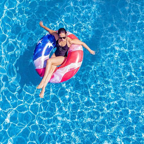 Poolcandy Stars & Stripes Pool Tube 48" - American Flag Swim Ring in Saudi Arabia