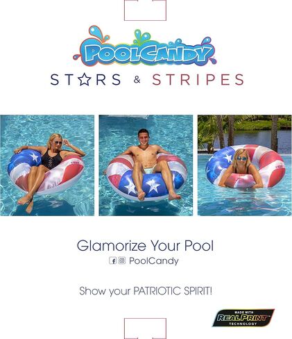 Poolcandy Stars & Stripes Pool Tube 48" - American Flag Swim Ring in Saudi Arabia