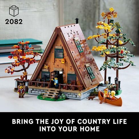 مجموعة عرض قابلة للتجميع من LEGO Ideas A-Frame Cabin 21338، مجموعة نماذج قابلة للبناء للبالغين، هدية لمحبي الطبيعة والهندسة المعمارية، تتضمن 4 شخصيات مصغرة قابلة للتخصيص و11 شخصية حيوانية in Saudi Arabia