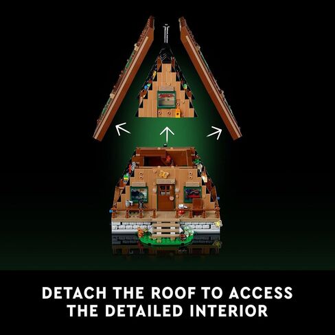 مجموعة عرض قابلة للتجميع من LEGO Ideas A-Frame Cabin 21338، مجموعة نماذج قابلة للبناء للبالغين، هدية لمحبي الطبيعة والهندسة المعمارية، تتضمن 4 شخصيات مصغرة قابلة للتخصيص و11 شخصية حيوانية in Saudi Arabia