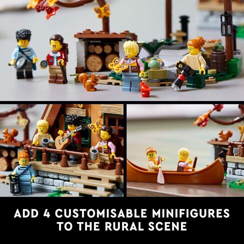 مجموعة عرض قابلة للتجميع من LEGO Ideas A-Frame Cabin 21338، مجموعة نماذج قابلة للبناء للبالغين، هدية لمحبي الطبيعة والهندسة المعمارية، تتضمن 4 شخصيات مصغرة قابلة للتخصيص و11 شخصية حيوانية in Saudi Arabia