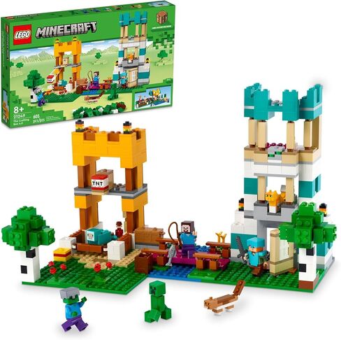 مجموعة ألعاب بناء Minecraft The Crafting Box 4.0 21249 من LEGO، مجموعة ألعاب مصممة خصيصًا تتميز بمكعبات كلاسيكية وأشكال وإكسسوارات ألعاب، وأدلة نموذجية تثير الإبداع للأطفال بعمر 8 سنوات in Saudi Arabia