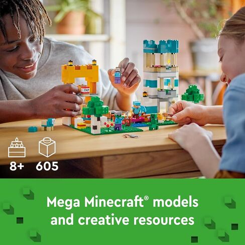 مجموعة ألعاب بناء Minecraft The Crafting Box 4.0 21249 من LEGO، مجموعة ألعاب مصممة خصيصًا تتميز بمكعبات كلاسيكية وأشكال وإكسسوارات ألعاب، وأدلة نموذجية تثير الإبداع للأطفال بعمر 8 سنوات in Saudi Arabia