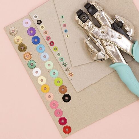 Craftelier - Pack of 50 Mini Metallic Eyelets Ideal for Scrapbooking and Crafting | Valid for Different Materials | Size Approx. Inner Diameter 3 mm and Outer Diameter 5 mm - Rose Gold Colour in Kuwait
